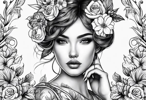 "Love yourself first"  with flowers tattoo idea