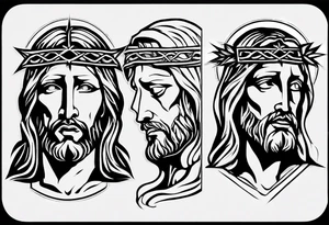 Simple Jesus face statue tattoo idea