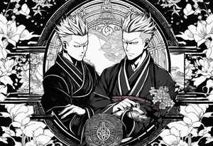 Toji zenin from jujutsu kaisen as a tarot card tattoo idea