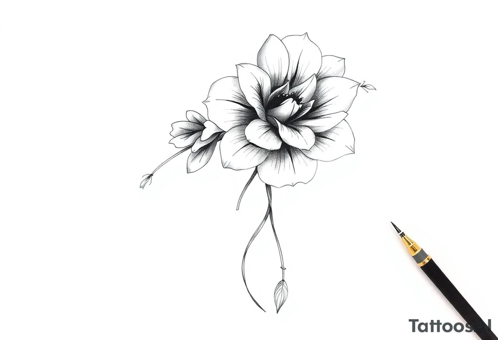 femenine sleeve flower tattoo idea
