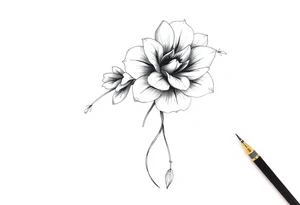 femenine sleeve flower tattoo idea