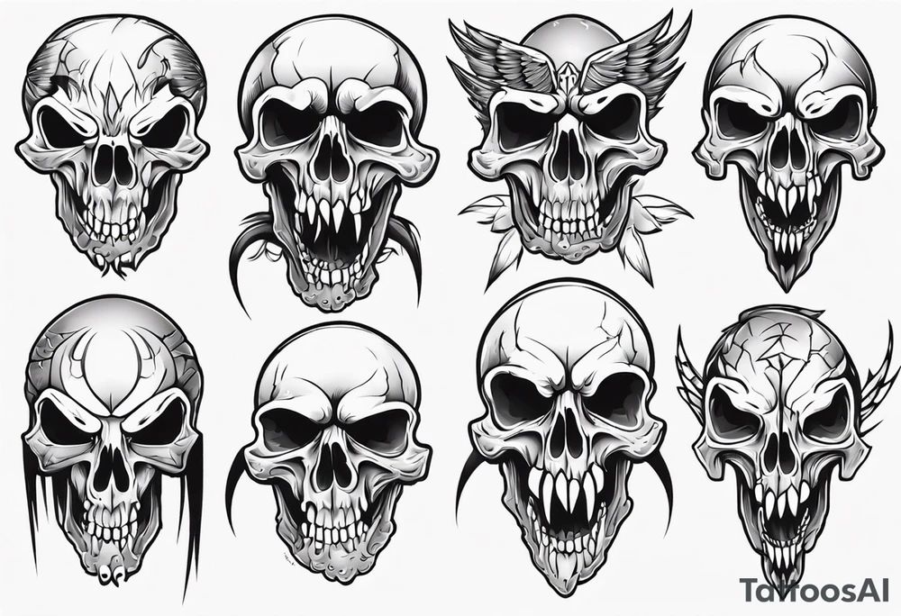 condor skull tattoo idea