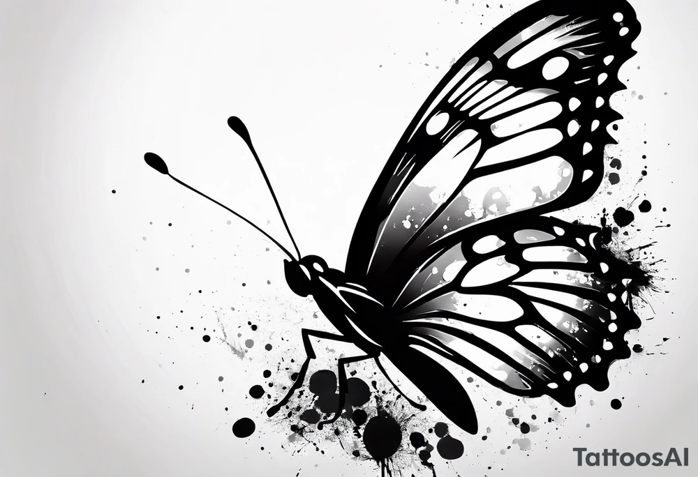 Trash polka butterfly tattoo idea