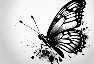 Trash polka butterfly tattoo idea