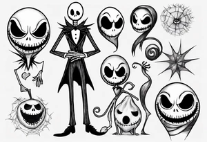 jack skellington and 
zero tattoo idea