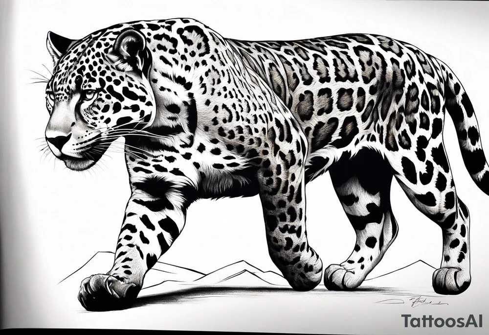 jaguar hunting tattoo idea