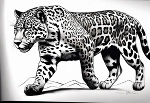 jaguar hunting tattoo idea