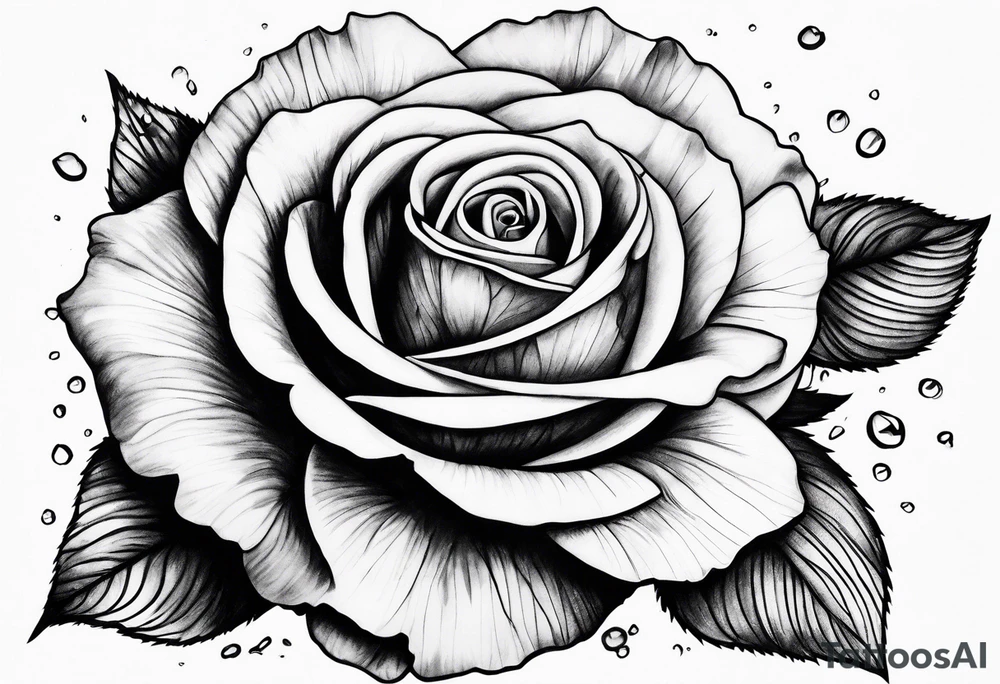 rose raining petals tattoo idea