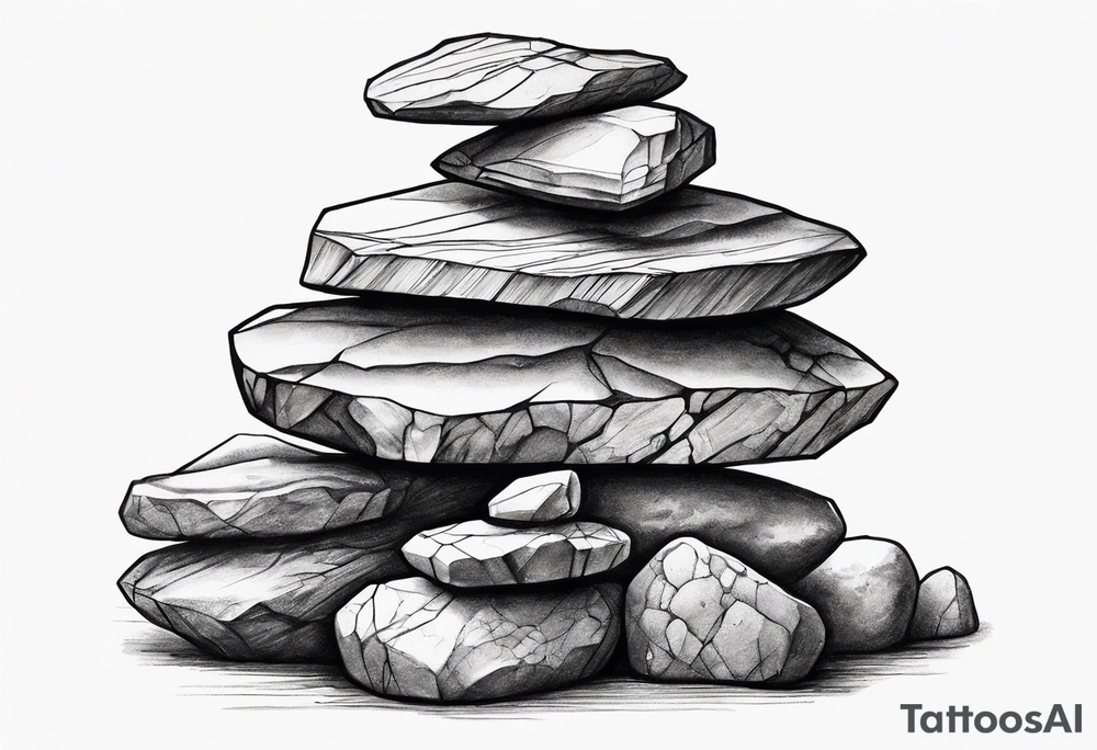 A stack of rocks balancing on top of each other tattoo idea