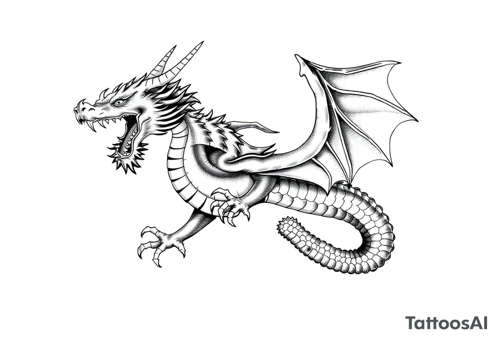 roaring dragons tattoo idea