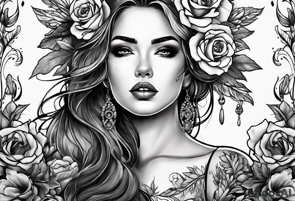Woman waking from the dead as a new beautiful woman tattoo idea