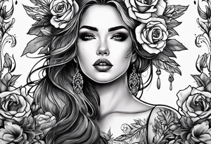 Woman waking from the dead as a new beautiful woman tattoo idea