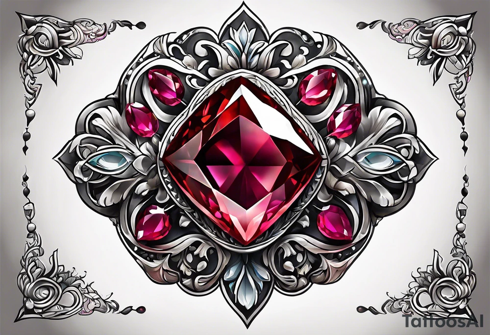 Ruby gem stone with the number 8 incorporated. tattoo idea
