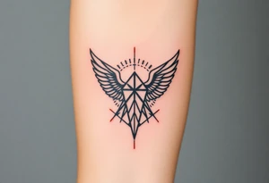 cast all your anxiety on him because he cares for you" with angels tattoo idea