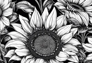 Wild flower garden sunflower tattoo idea