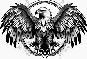 eagle with wings fully extended tattoo idea