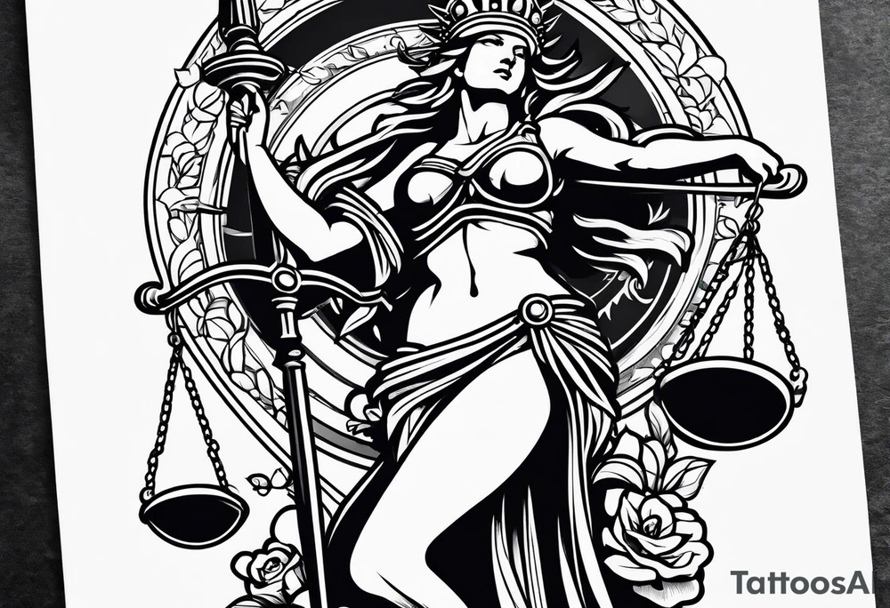 lady justice tattoo idea