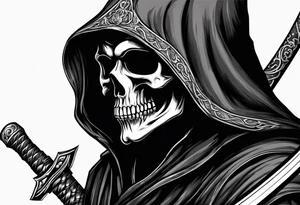 grim reaper with katana tattoo idea