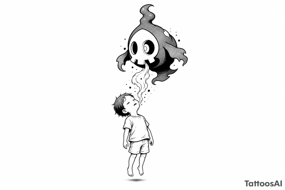 Duskull sucking a soul from a child tattoo idea
