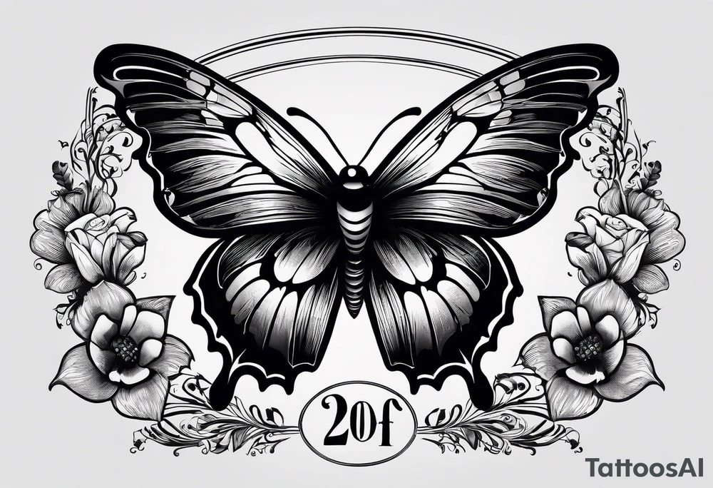 A butterfly flies. Below the butterfly, a raven flies.
The butterfly and the raven are the same size
In the background is the name Malia.
In the background is the name SKF.
The number 89 can be seen in the background.
There is also a scorpion in the wing of the butterfly.
This tattoo is black and white and on the arm. tattoo idea