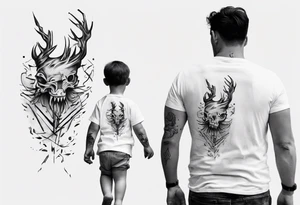 dad and son walks away tattoo idea