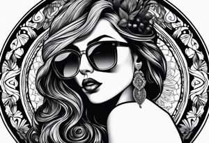 capricorn woman sunglasses big titts tattoo idea