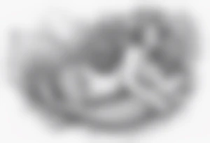 full body mermaid lying on her back with flowing hair and fan tail tattoo idea