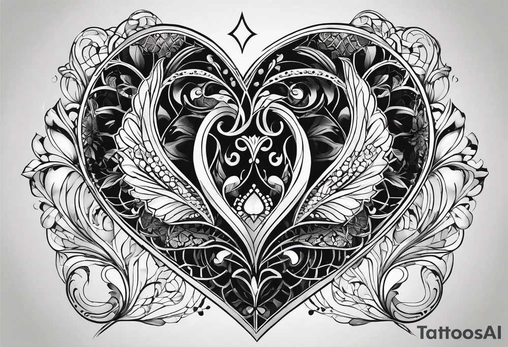 heart/dimond shape, two parts that are symmetrical, resembling lungs or breathing tattoo idea