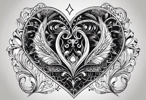 heart/dimond shape, two parts that are symmetrical, resembling lungs or breathing tattoo idea