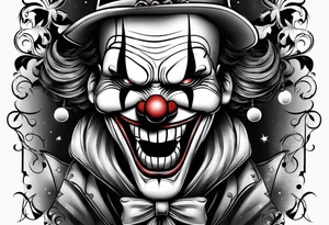 Evil clown gangster tattoo idea