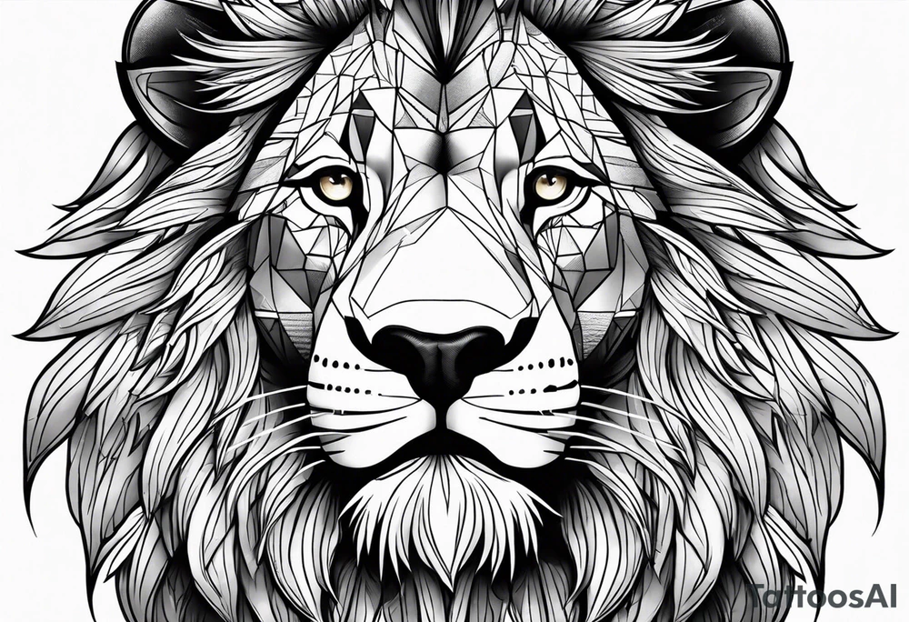 one king lion roaring tattoo idea