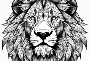 one king lion roaring tattoo idea