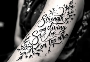 Strength and divinity on top of each other tattoo idea
