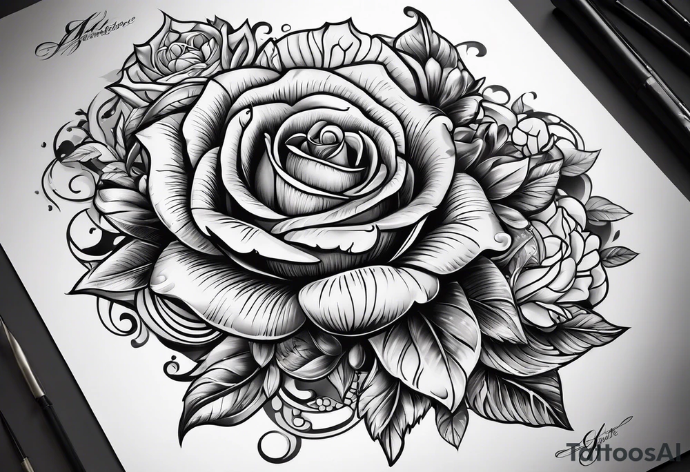 number 4 in a card tattoo idea