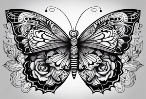 day of the dead butterfly tattoo idea