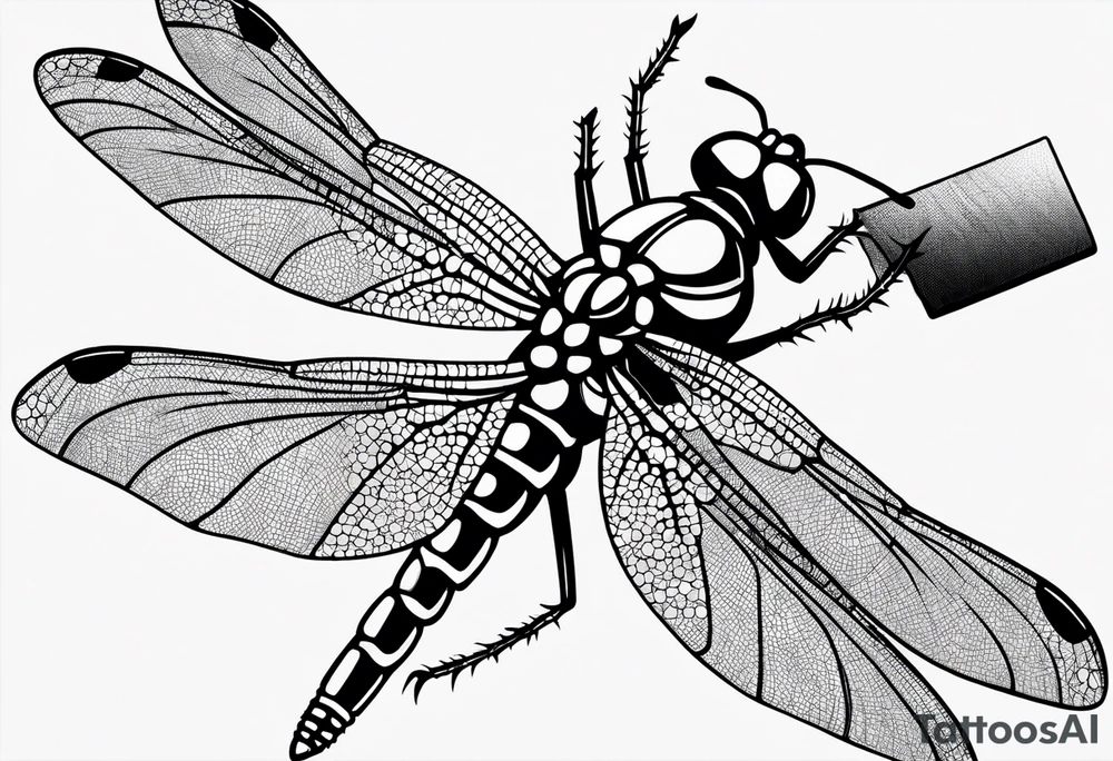 dragonfly made from barbed wire tattoo idea