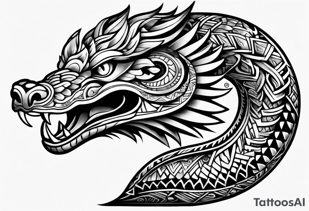 aztec snake sleeve tattoo idea