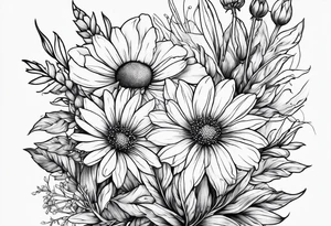 hills, wildflowers, sunshine, small on forearm, fine lines tattoo idea