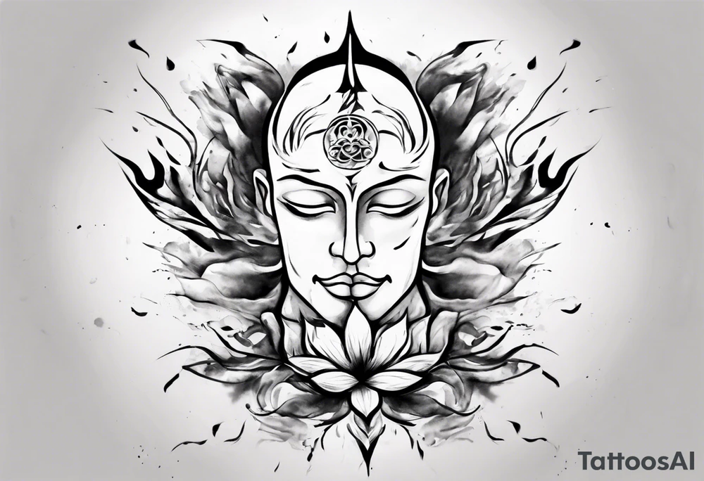 Abstract inner peace for men tattoo idea