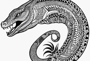 Aboriginal style goanna full body tattoo idea