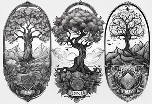 Family tree with names for a forearm of a man tattoo idea