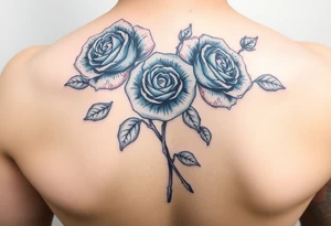 Blue roses, water, cartoon tattoo idea
