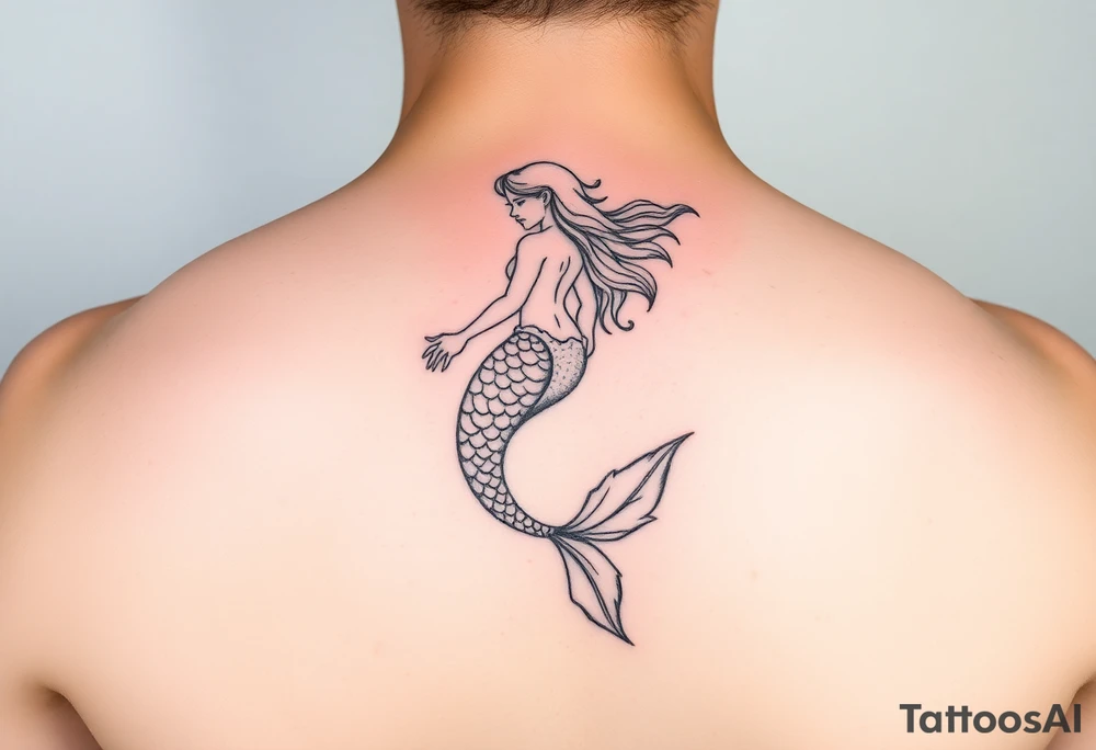 minimalist mermaid tattoo tattoo idea