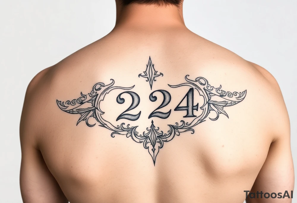 Simple 224 into a tattoo tattoo idea