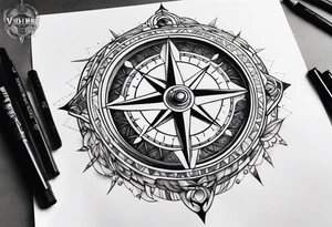 Viking compass tattoo idea