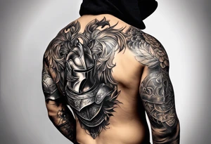 knight
 in heavy armor full body tattoo idea