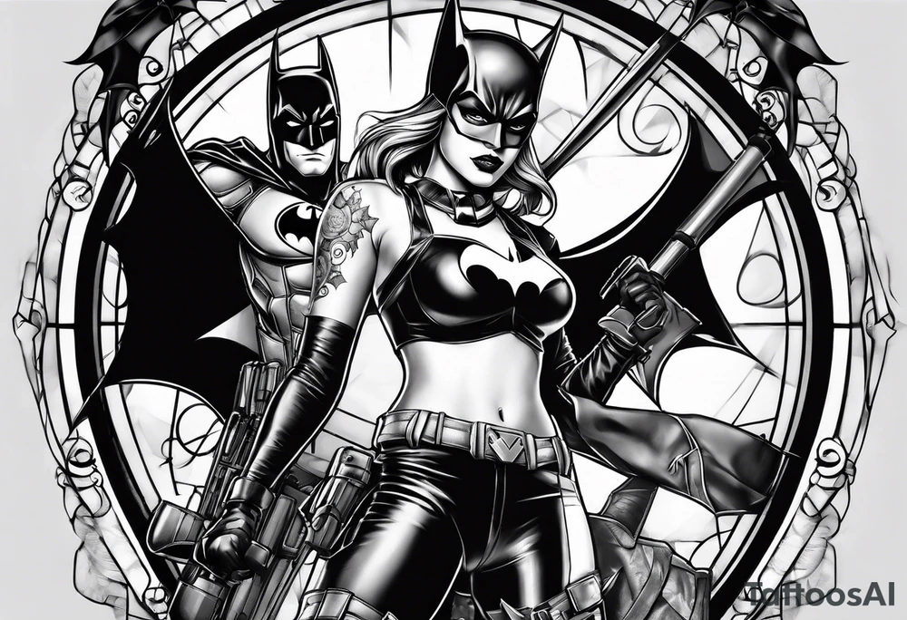 harley quin and batman tattoo idea