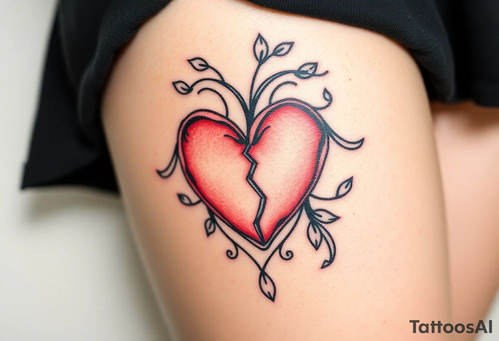 Broken heart tattoo idea