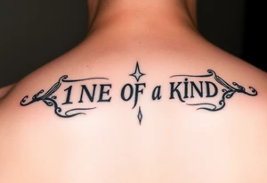 Thumb Print That Says 1NE OF A KIND goin through it tattoo idea