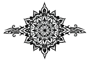 long mytical mandala with ancient rhyme tattoo idea